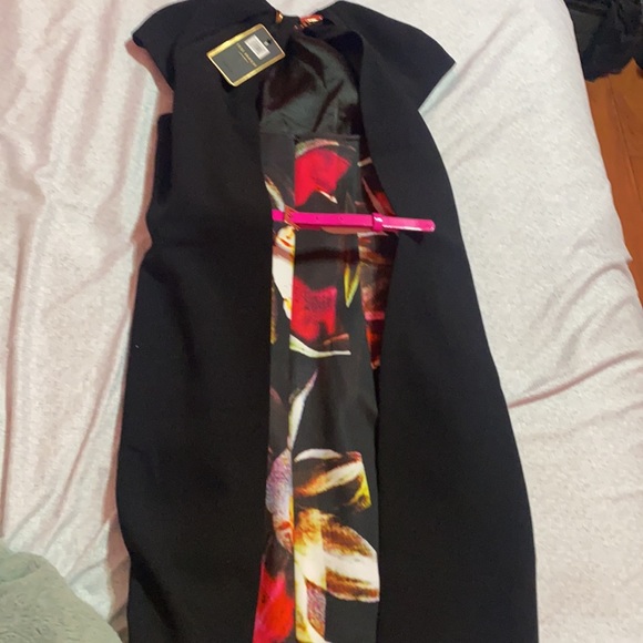 Ted Baker Pleated Petal Cape Dress - Picture 4 of 8